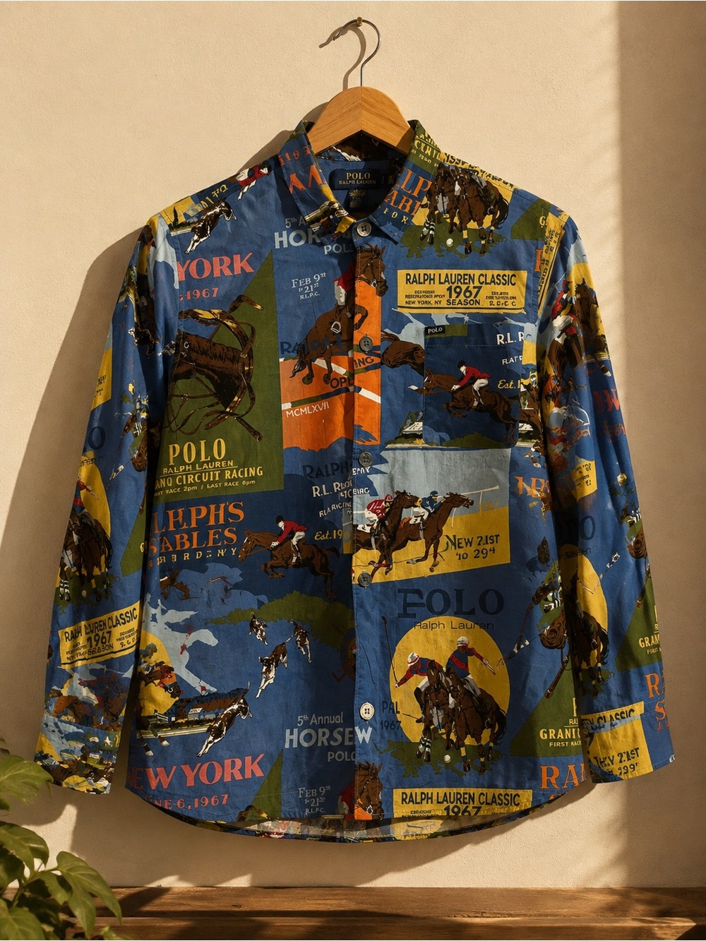 Polo Ralph Lauren Equestrian Racing All-Over Print Button-Up Shirt